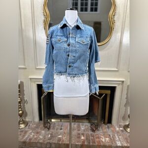 High Heels Suicide Cropped Denim Jacket TROUBLEMAKER Sz S‎ Made in USA